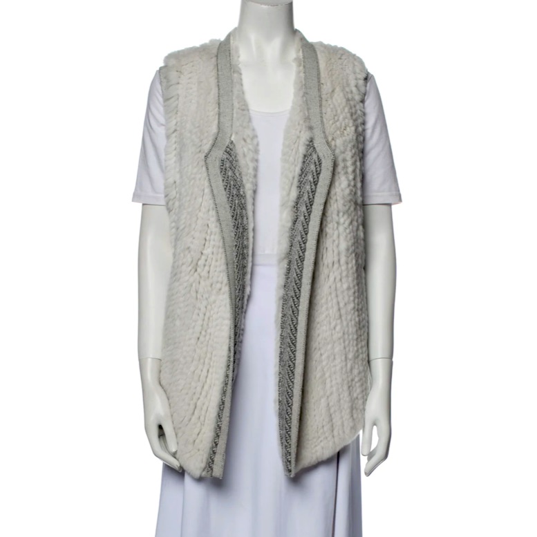 Vince Fur Vest, Size S, Cloud Grey Color, Nwt